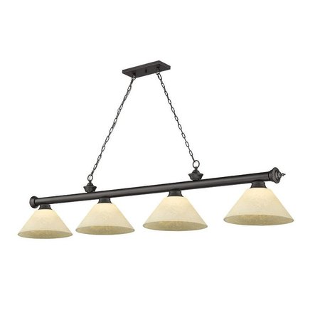 Z-LITE Cordon 4 Light Billiard, Bronze & Golden Mottle 2306-4BRZ-AGM14